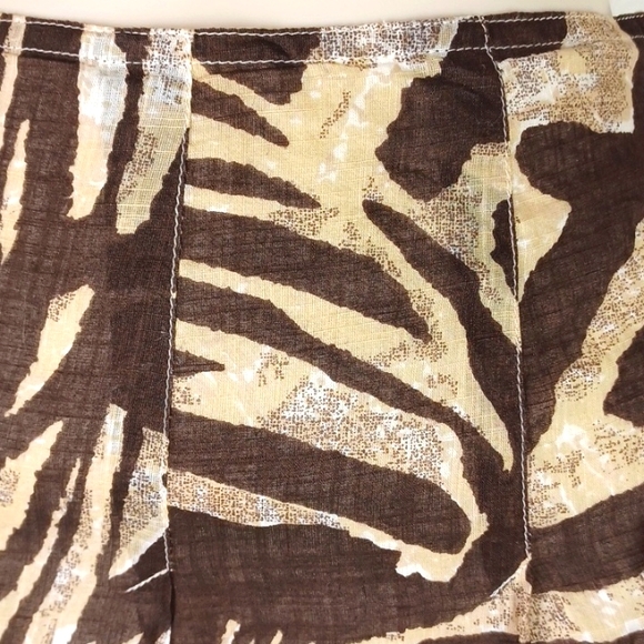 STYLE & CO Brown Tan & Cream Zebra Print 100% Cotton Summer Skirt SZ 18 NWT - Picture 5 of 14